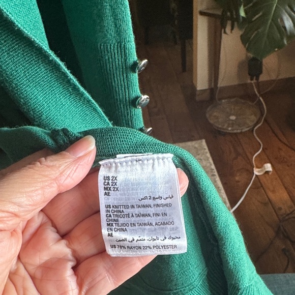 JM Collection Turquoise Knit Cardigan - Picture 6 of 10